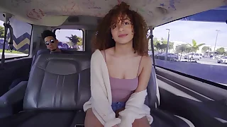 BANGBROS - 18yo Nubile Mariah Banks Looking Be in charge Cute, Riding Dick Like Champ In A Dank Van
